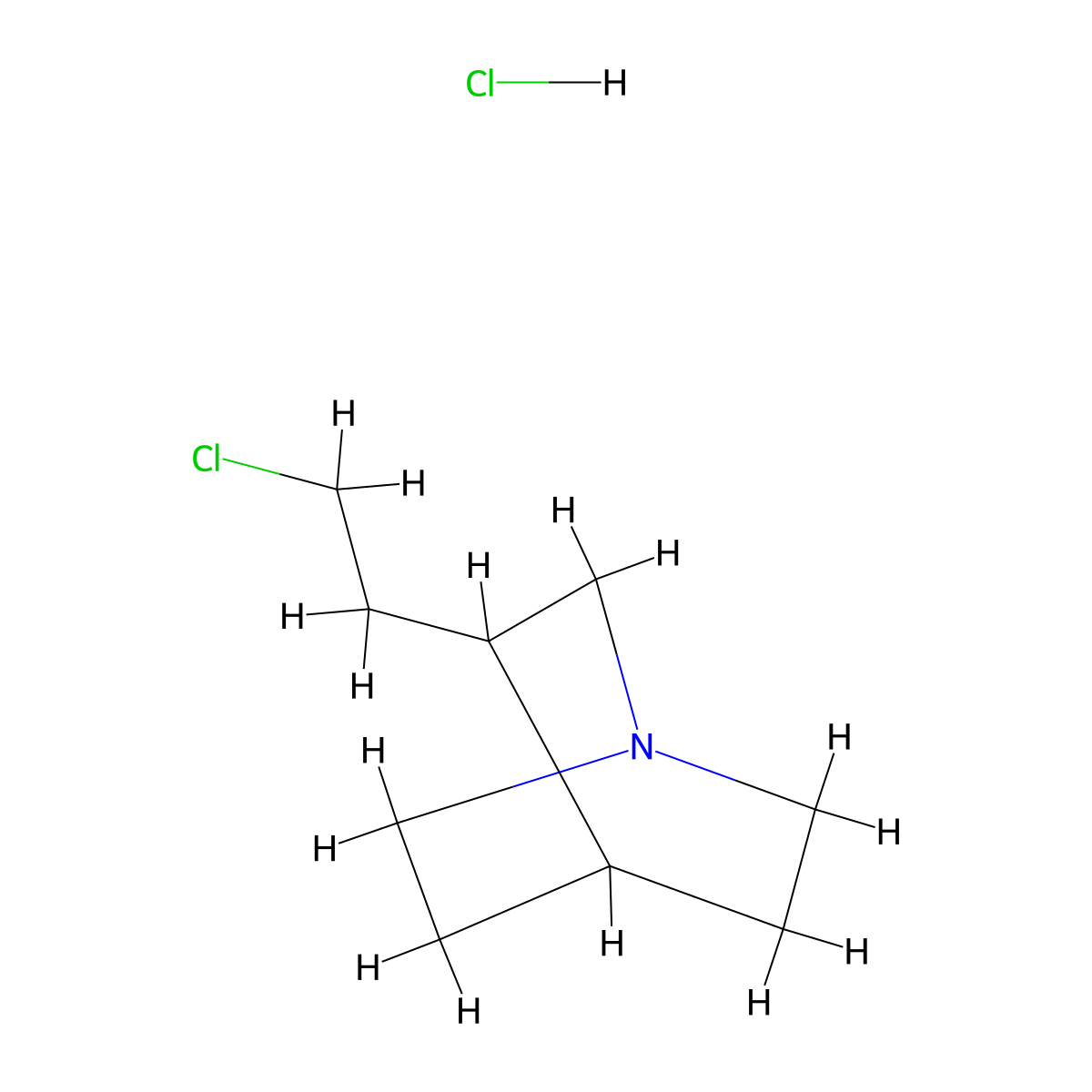 3-(2-Chloroethyl)-1-azabicyclo(2.2.2)octane hydrochloride molecular structure, CAS 100383-73-1