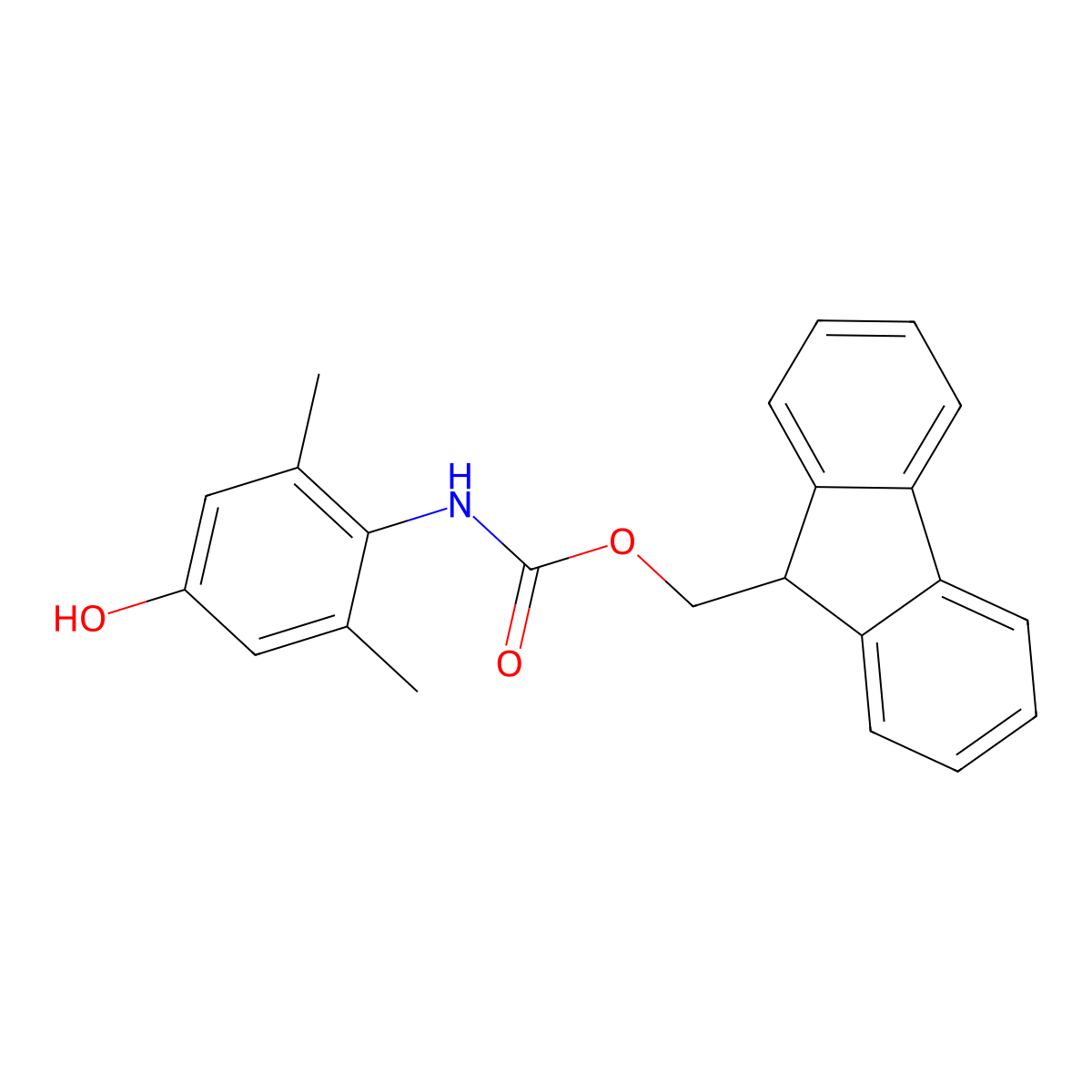 (9H-fluoren-9-yl)methyl N-(4-hydroxy-2,6-dimethylphenyl)carbamate molecular structure, CAS 1003839-95-9