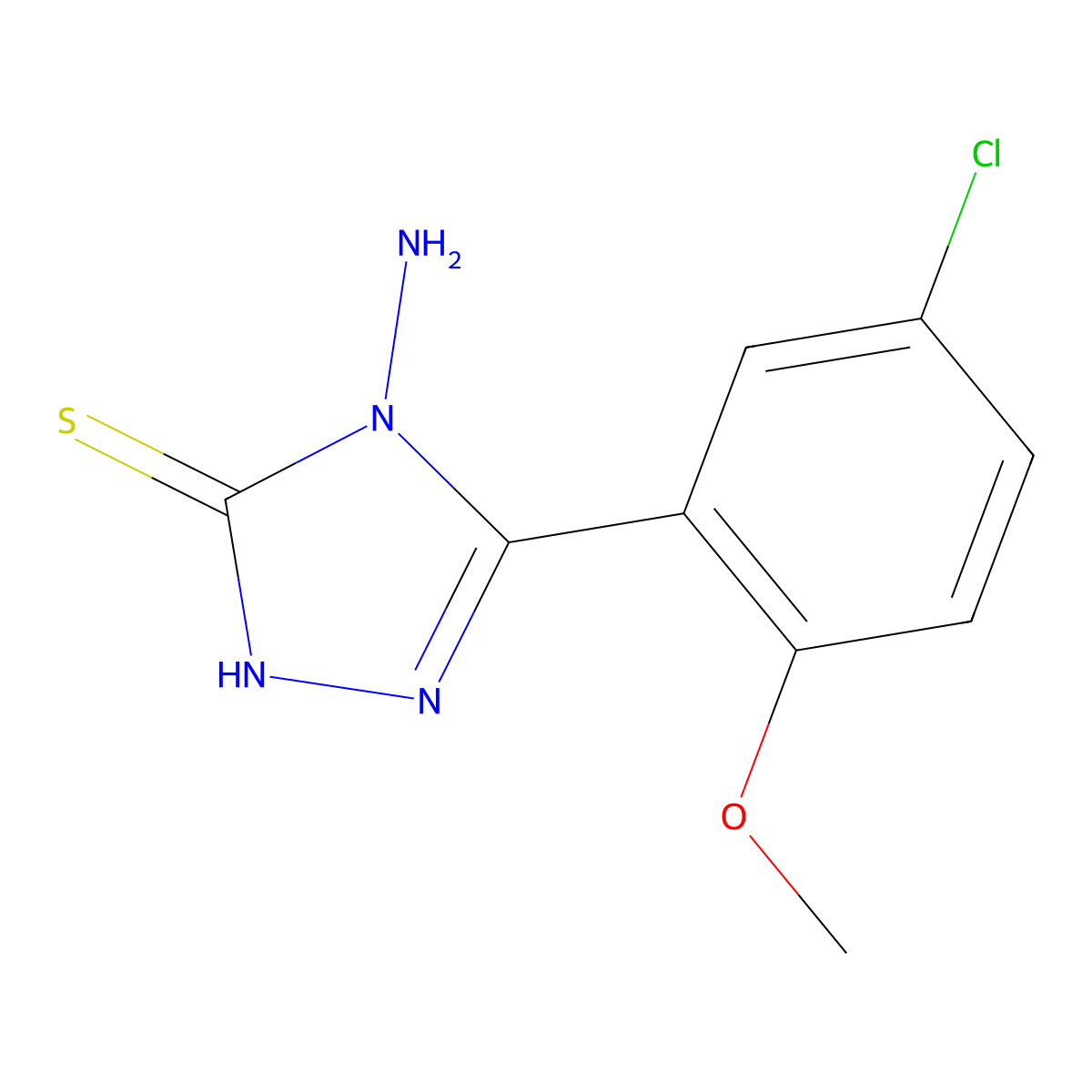 4-amino-5-(5-chloro-2-methoxyphenyl)-4H-1,2,4-triazole-3-thiol molecular structure, CAS 1003849-76-0