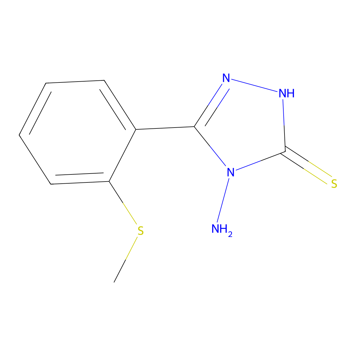 4-Amino-5-(2-methylsulfanyl-phenyl)-4H-[1,2,4]triazole-3-thiol molecular structure, CAS 1003849-87-3
