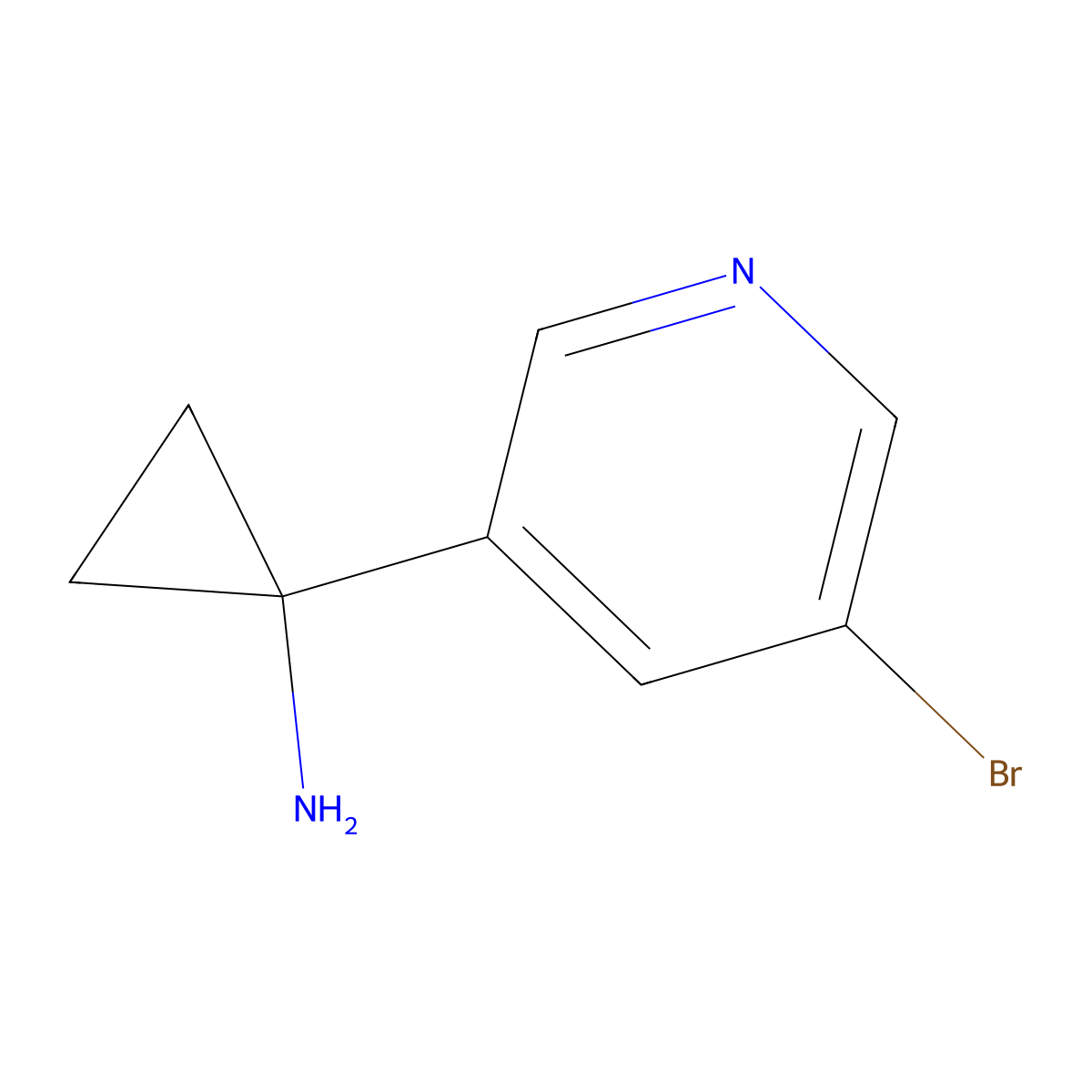 1-(5-Bromopyridin-3-YL)cyclopropanamine molecular structure, CAS 1003856-13-0