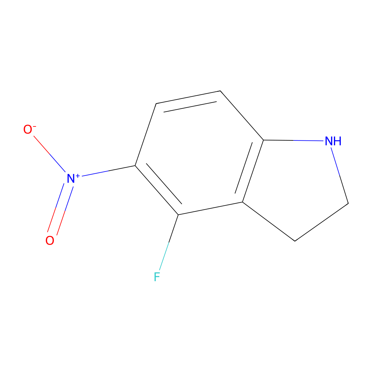4-fluoro-5-nitro-2,3-dihydro-1H-indole molecular structure, CAS 1003858-68-1