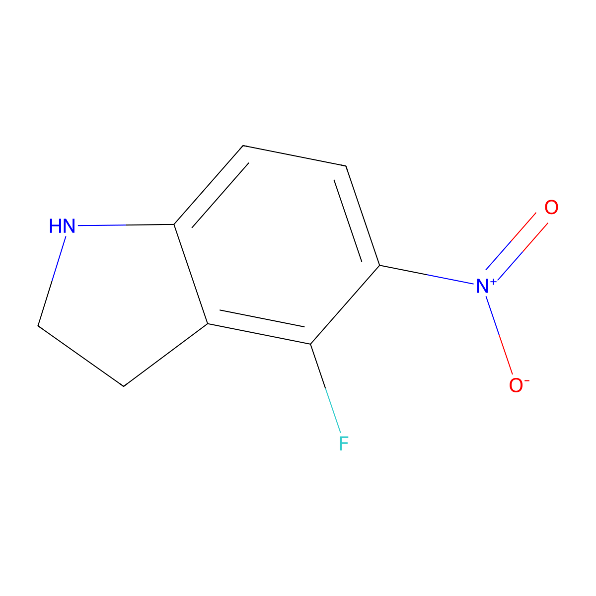 4-fluoro-5-nitro-2,3-dihydro-1H-indole molecular structure, CAS 1003858-68-1