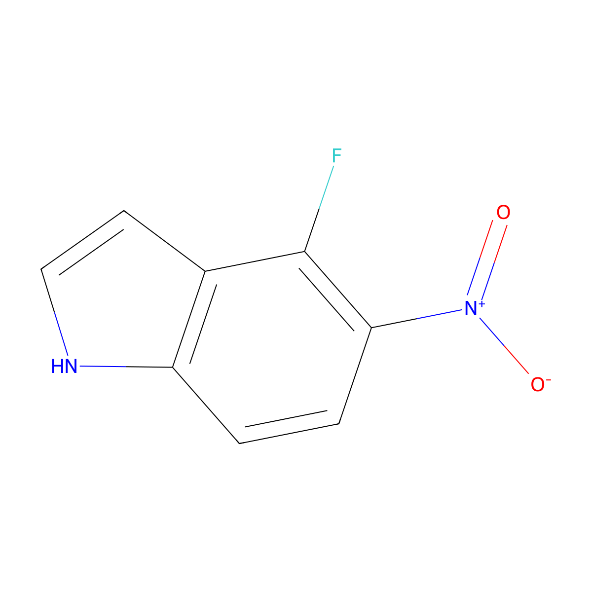 4-fluoro-5-nitro-1H-indole molecular structure, CAS 1003858-69-2