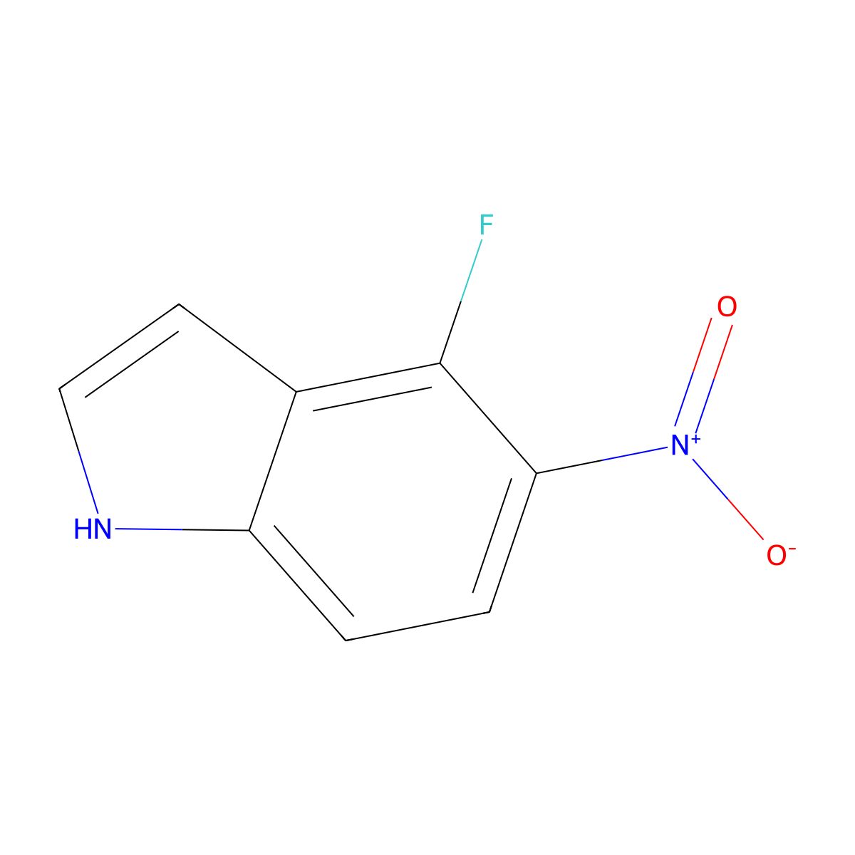 4-fluoro-5-nitro-1H-indole molecular structure, CAS 1003858-69-2