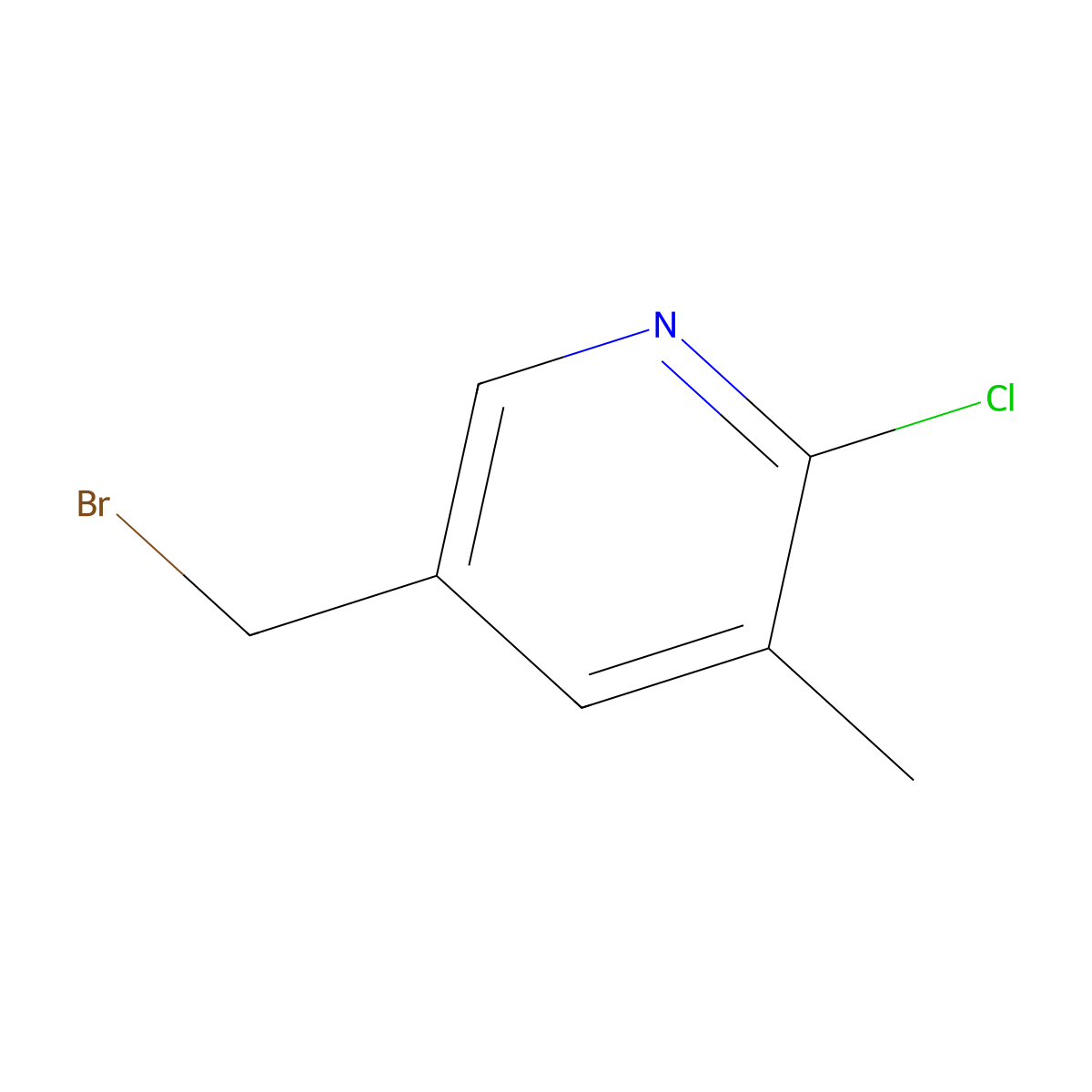 5-(Bromomethyl)-2-chloro-3-methylpyridine molecular structure, CAS 1003859-10-6