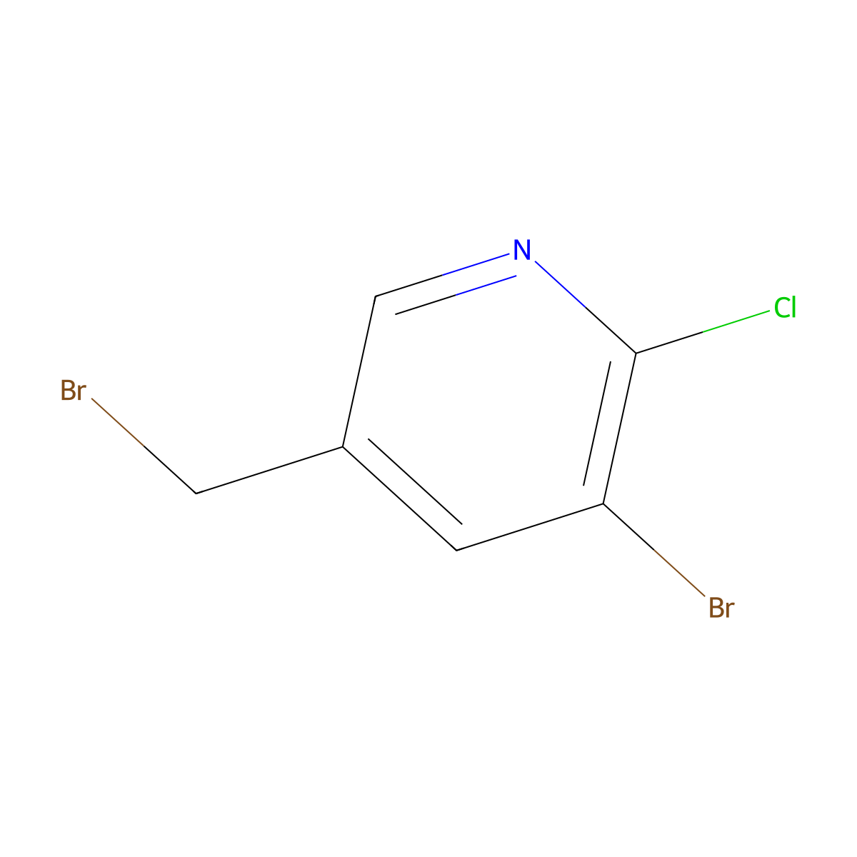 3-Bromo-5-(bromomethyl)-2-chloropyridine molecular structure, CAS 1003859-11-7