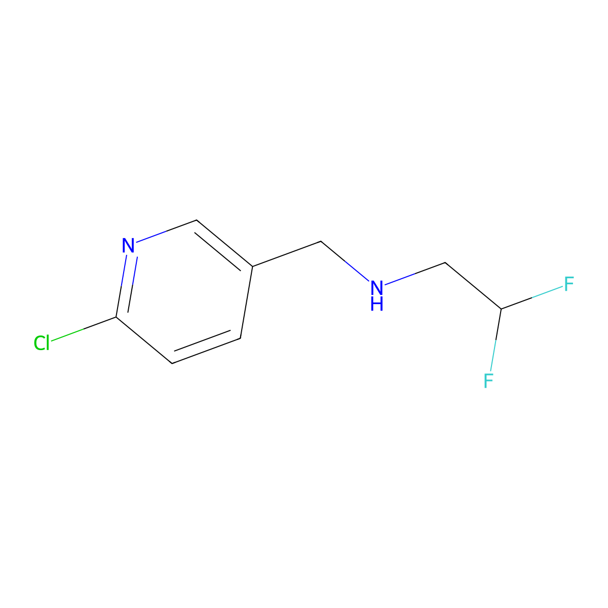 N-[(6-chloropyridin-3-yl)methyl]-2,2-difluoroethanamine molecular structure, CAS 1003859-14-0