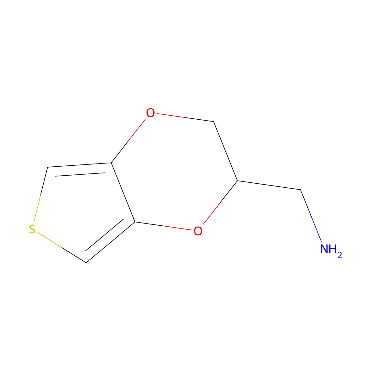 2,3-Dihydrothieno[3,4-b]-1,4-dioxin-2-methanamine molecular structure, CAS 1003863-36-2