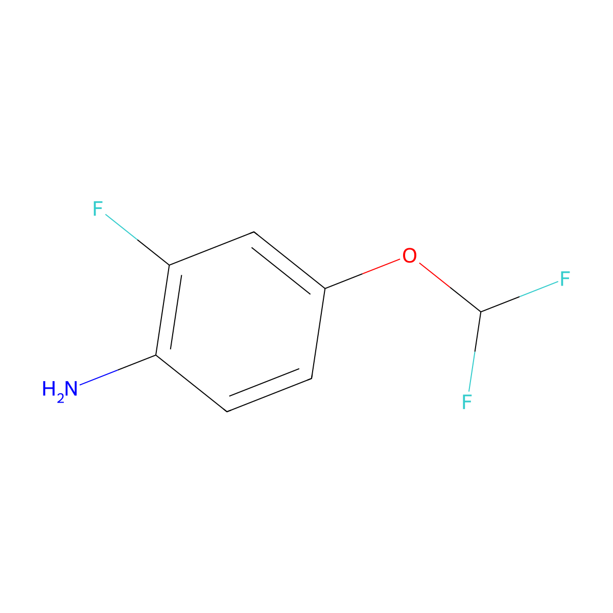 4-(Difluoromethoxy)-2-fluoroaniline molecular structure, CAS 1003865-65-3