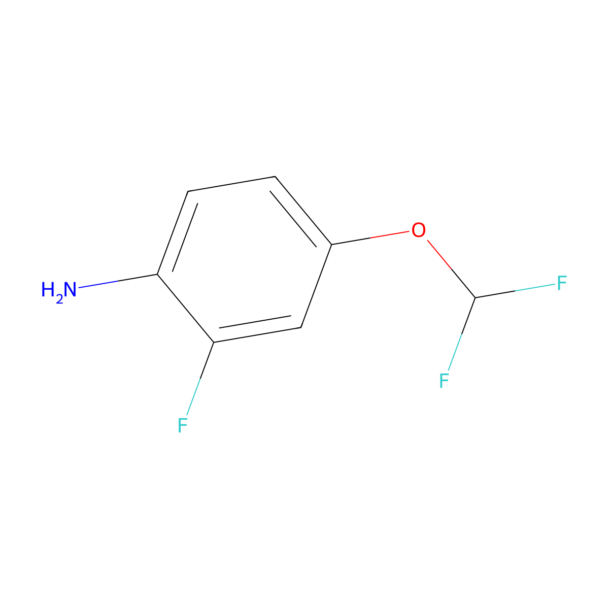 4-(Difluoromethoxy)-2-fluoroaniline molecular structure, CAS 1003865-65-3