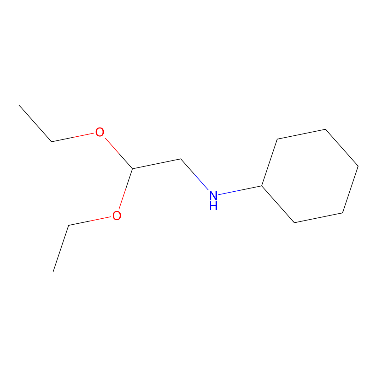 N-(2,2-diethoxyethyl)cyclohexanamine molecular structure, CAS 100387-19-7
