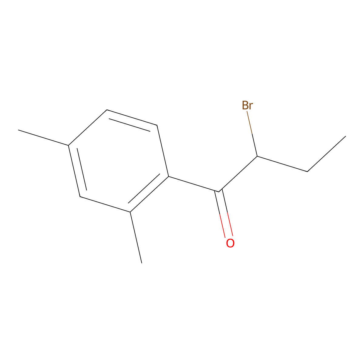 2-Bromo-1-(2,4-dimethylphenyl)butan-1-one molecular structure, CAS 100387-96-0