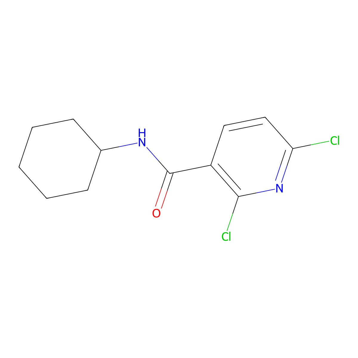 2,6-dichloro-N-cyclohexylnicotinamide molecular structure, CAS 1003872-51-2