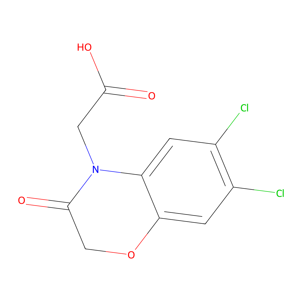2-(6,7-Dichloro-3-oxo-2H-benzo[b][1,4]oxazin-4(3H)-yl)acetic acid molecular structure, CAS 1003872-84-1