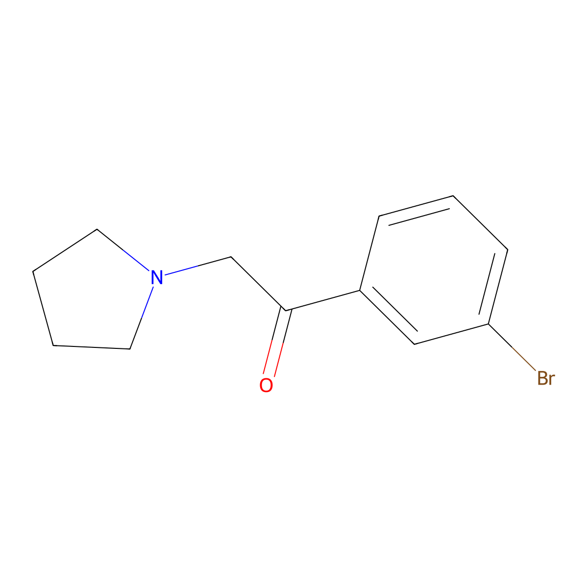 1-(3-Bromophenyl)-2-(1-pyrrolidinyl)ethanone molecular structure, CAS 1003878-33-8
