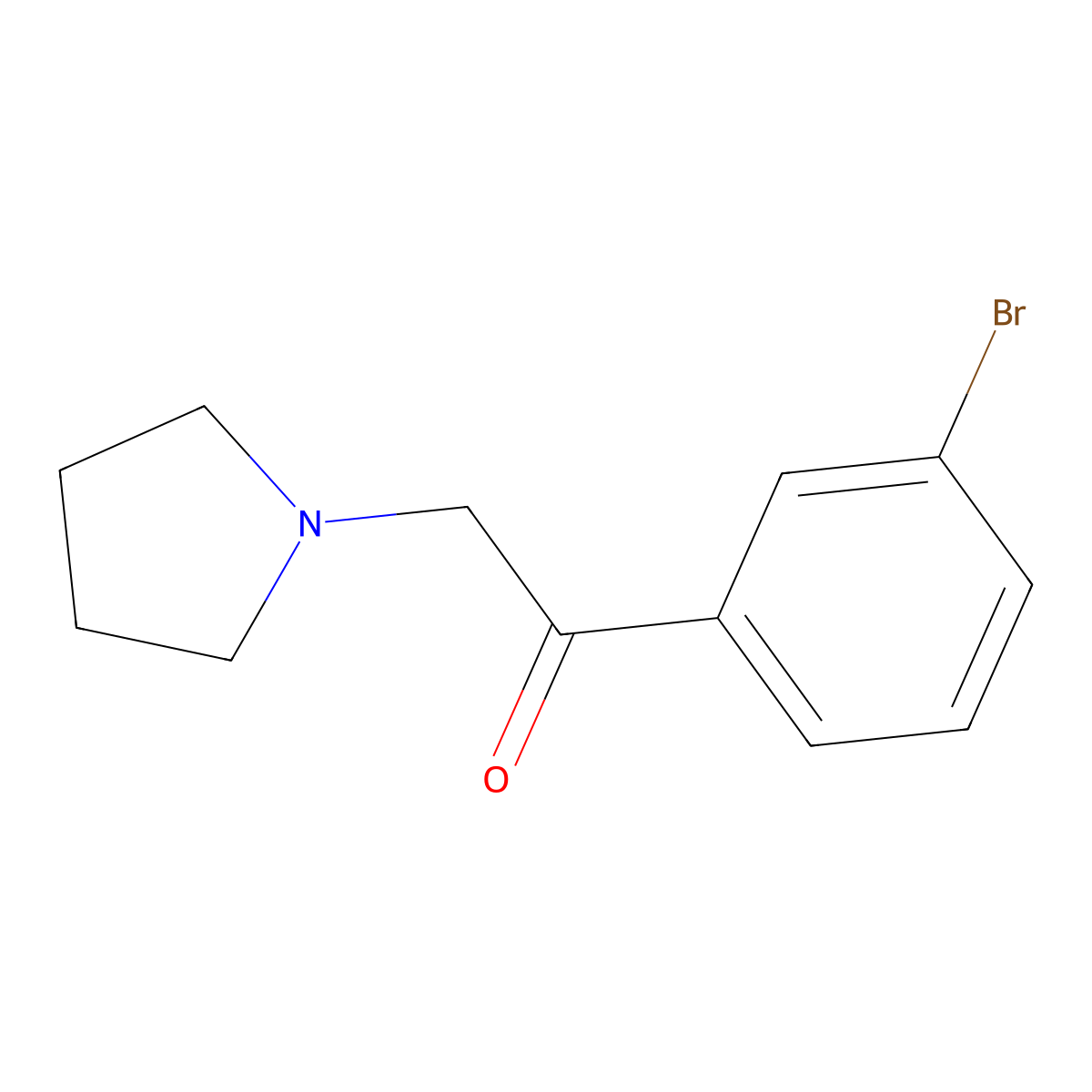 1-(3-Bromophenyl)-2-(1-pyrrolidinyl)ethanone molecular structure, CAS 1003878-33-8