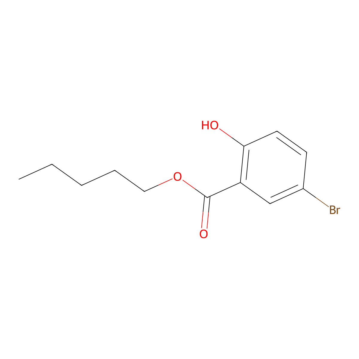 Pentyl 5-bromo-2-hydroxybenzoate molecular structure, CAS 100388-15-6