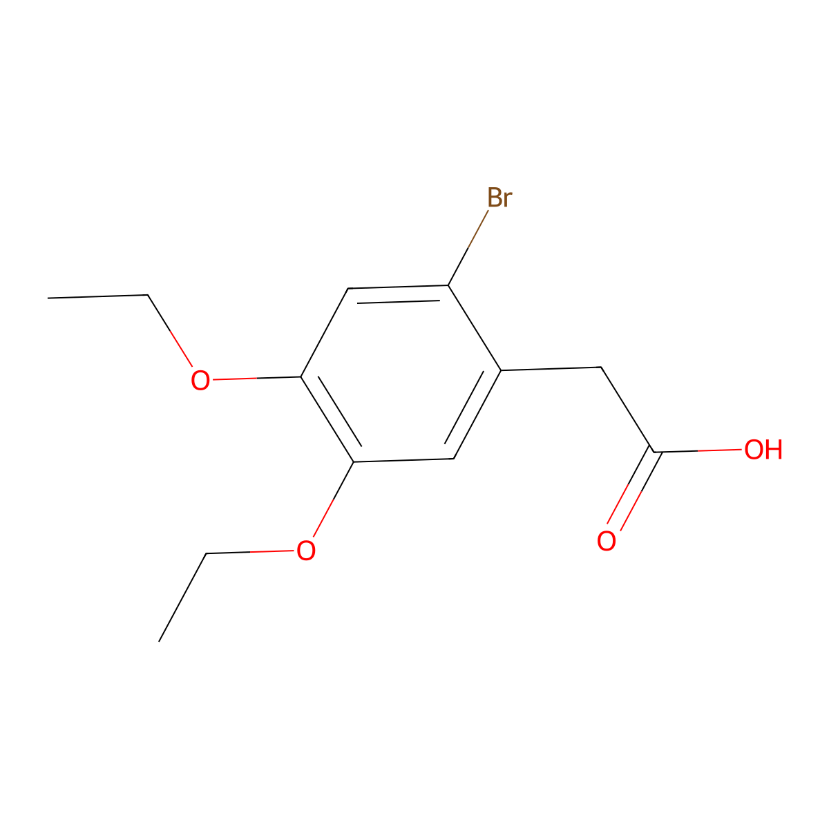 (2-Bromo-4,5-diethoxyphenyl)acetic acid molecular structure, CAS 100388-17-8