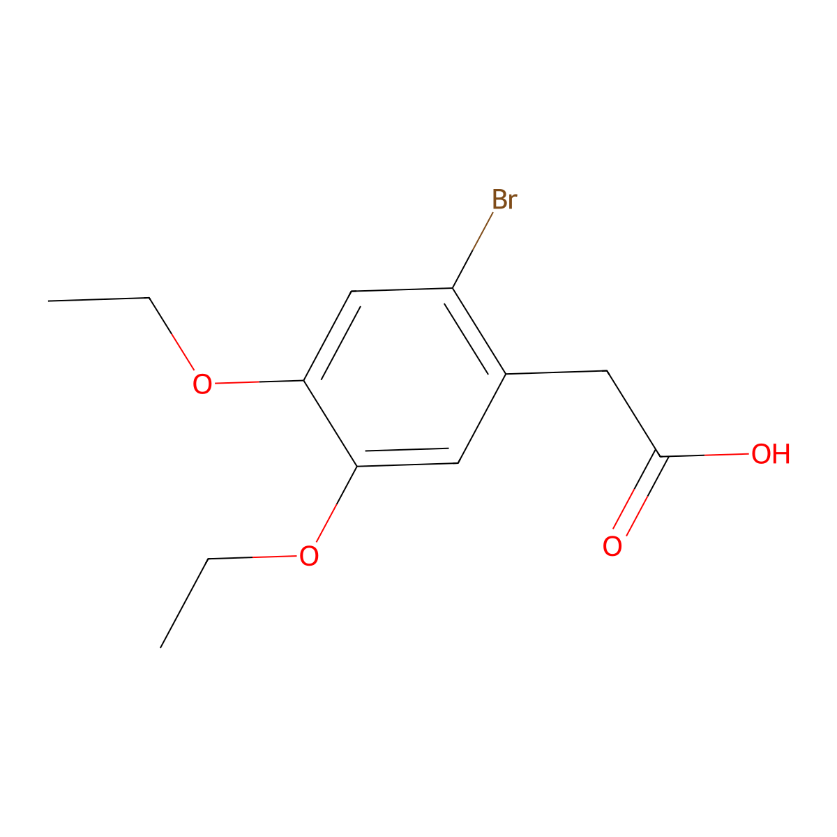 (2-Bromo-4,5-diethoxyphenyl)acetic acid molecular structure, CAS 100388-17-8