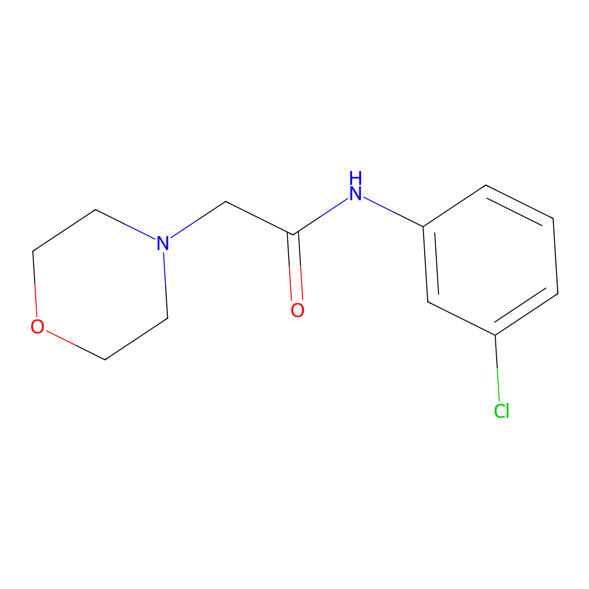 N-(3-chlorophenyl)-2-(morpholin-4-yl)acetamide molecular structure, CAS 100388-40-7