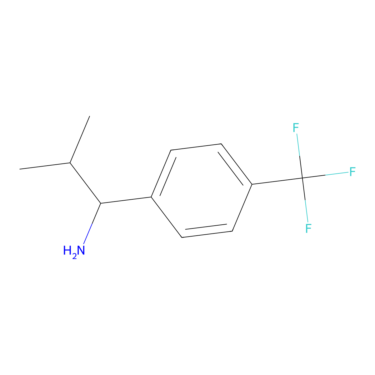 (S)-2-Methyl-1-(4-(trifluoromethyl)phenyl)propan-1-amine molecular structure, CAS 1003887-72-6