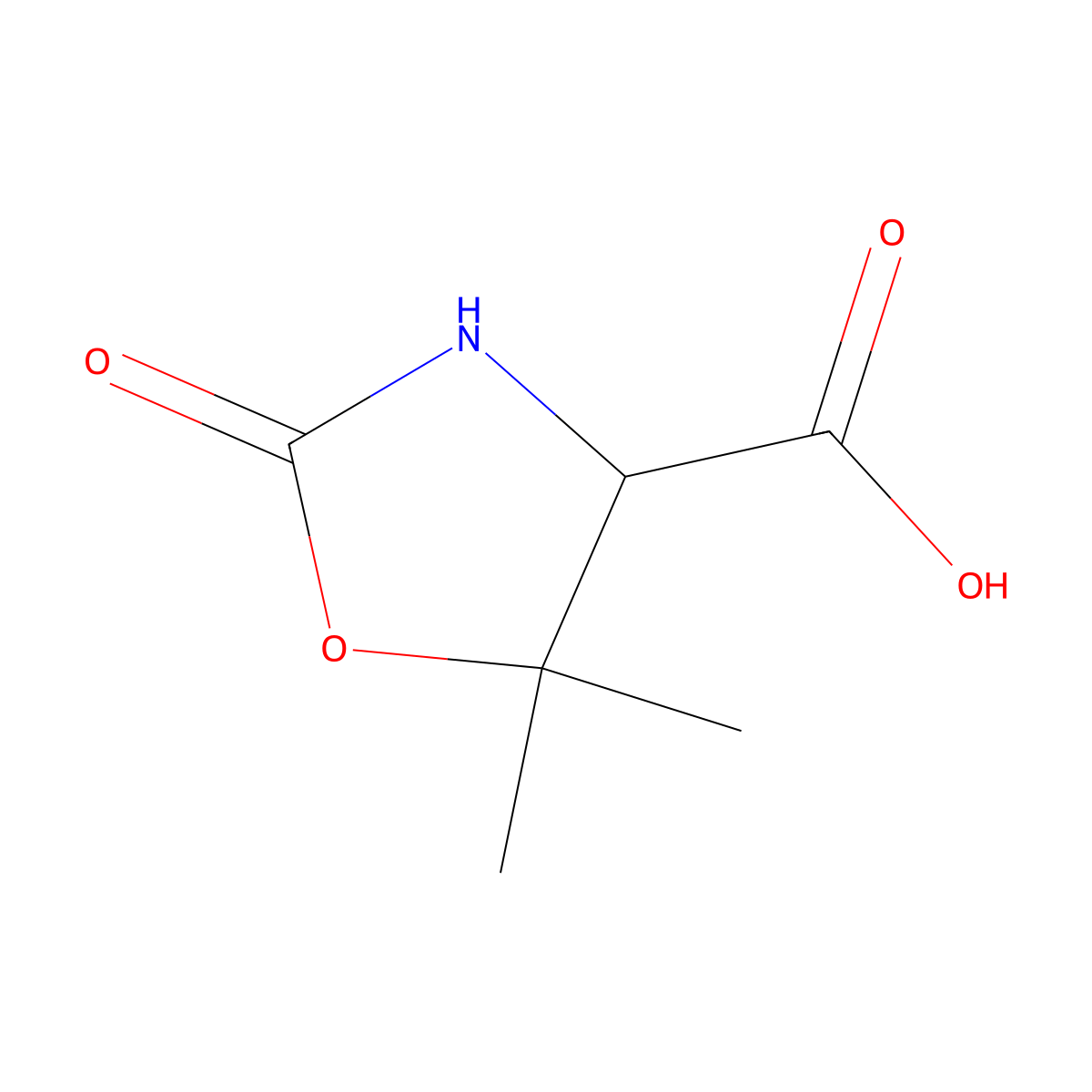 (4S)-5,5-dimethyl-2-oxo-1,3-oxazolidine-4-carboxylic acid molecular structure, CAS 1003889-05-1