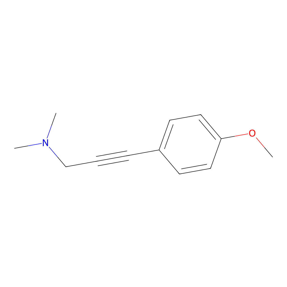 3-(4-methoxyphenyl)-N,N-dimethylprop-2-yn-1-amine molecular structure, CAS 100389-98-8
