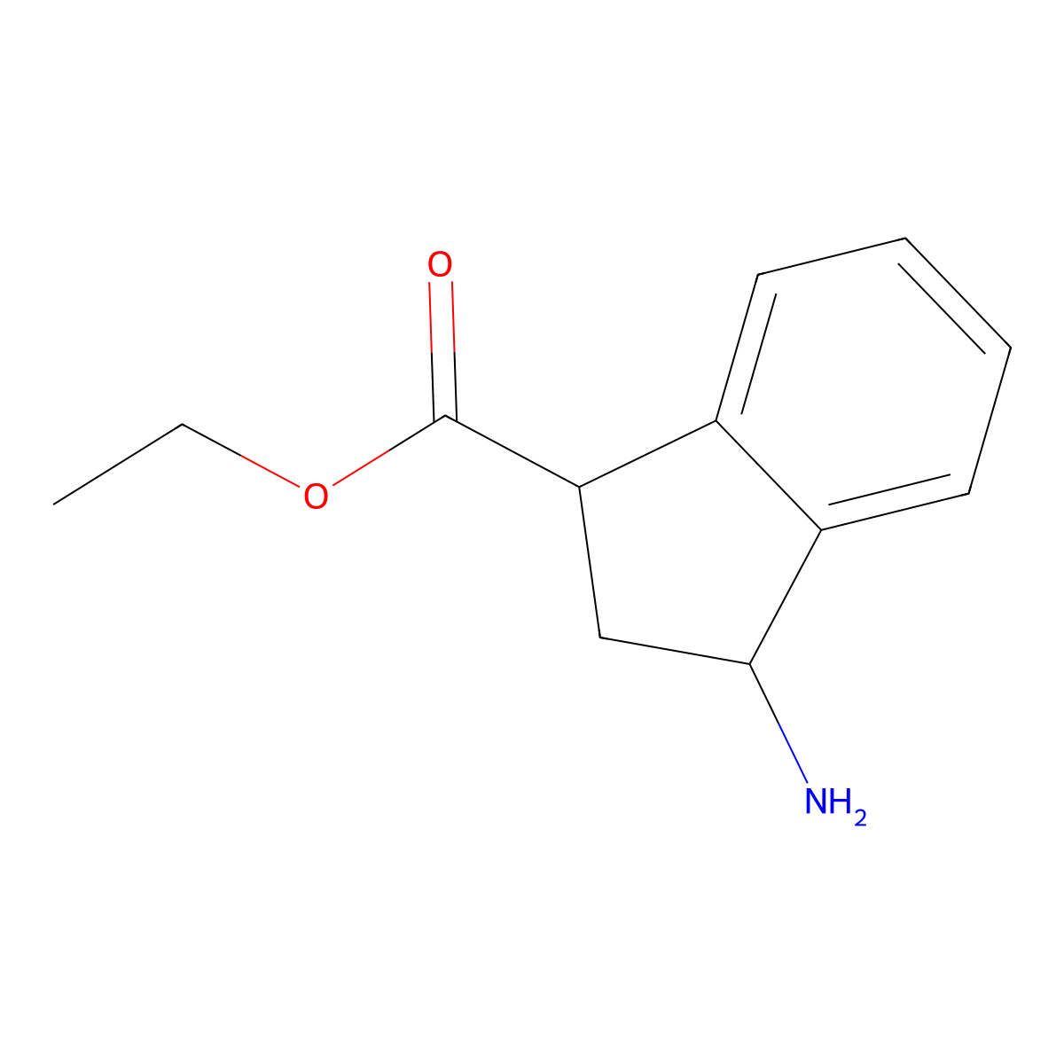 ethyl 3-amino-2,3-dihydro-1H-indene-1-carboxylate molecular structure, CAS 100390-30-5
