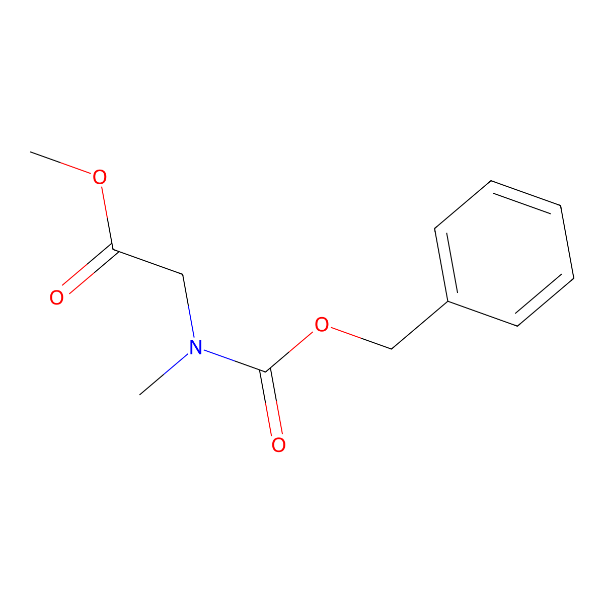Methyl 2-([(benzyloxy)carbonyl](methyl)amino)acetate molecular structure, CAS 100391-80-8