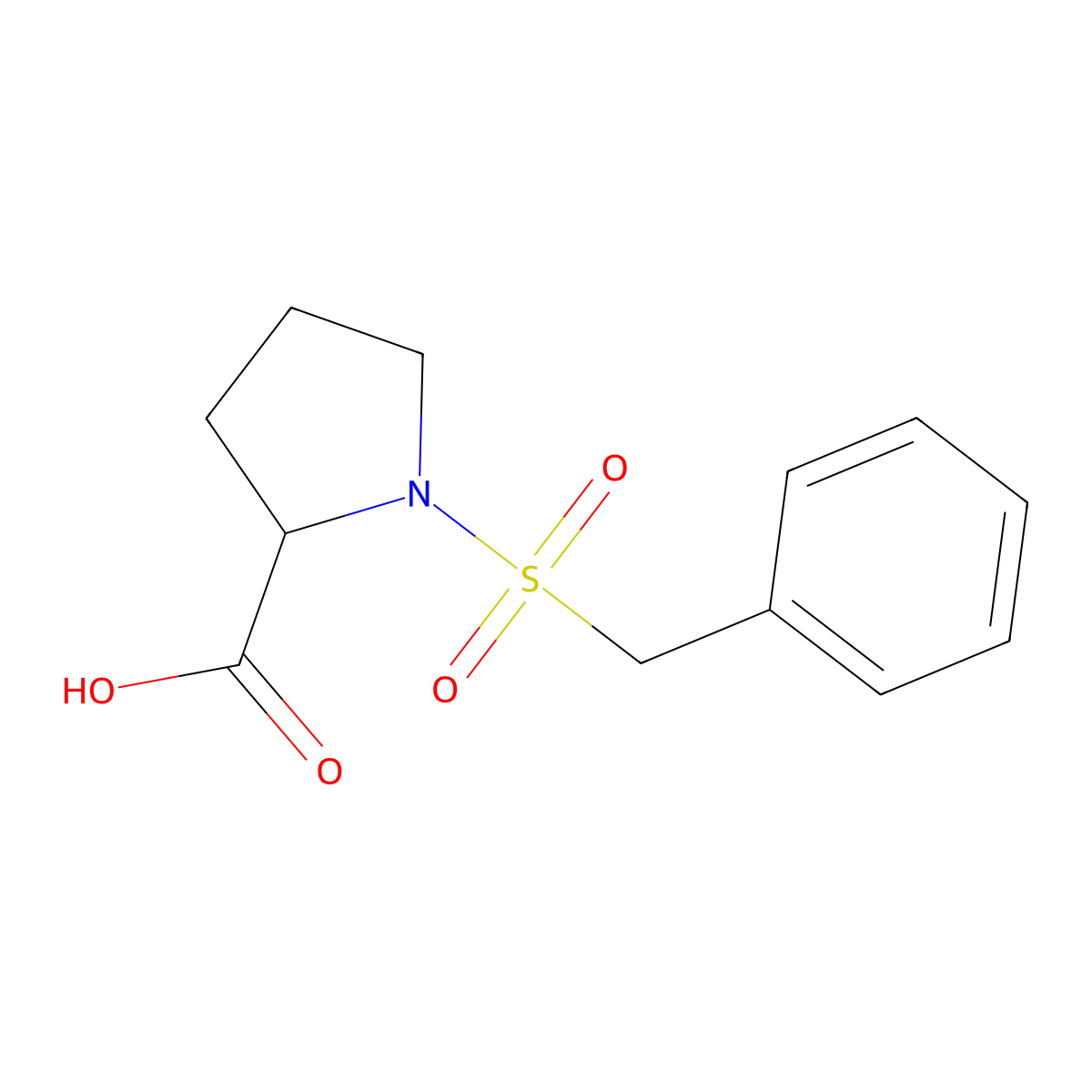 1-Phenylmethanesulfonylpyrrolidine-2-carboxylic acid molecular structure, CAS 100391-96-6