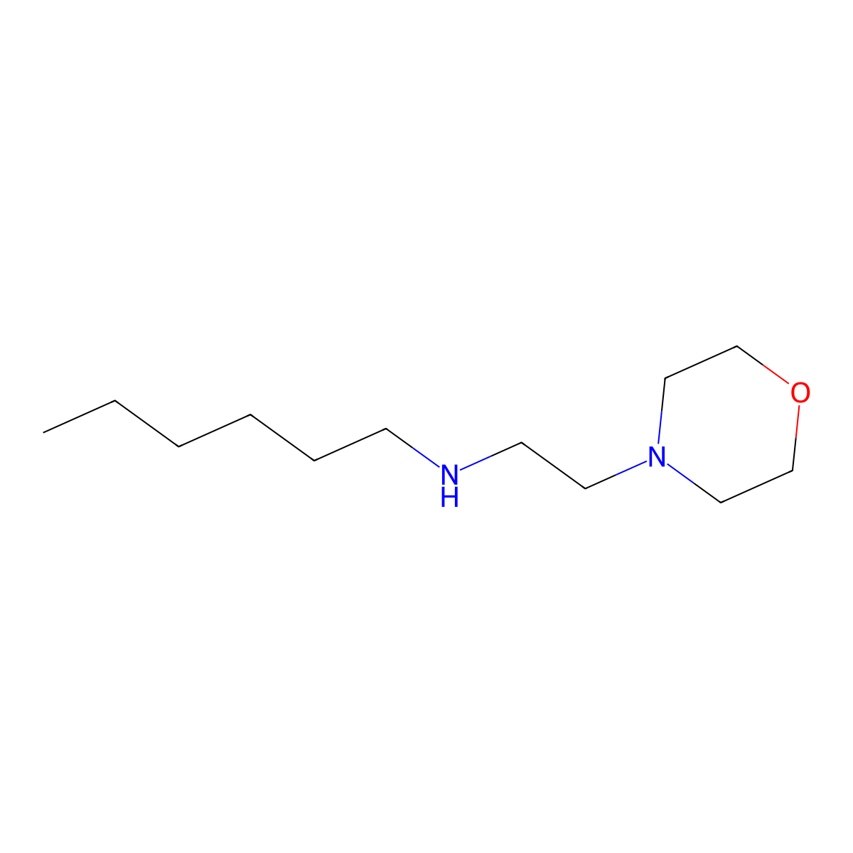 Hexyl[2-(morpholin-4-yl)ethyl]amine molecular structure, CAS 100392-32-3