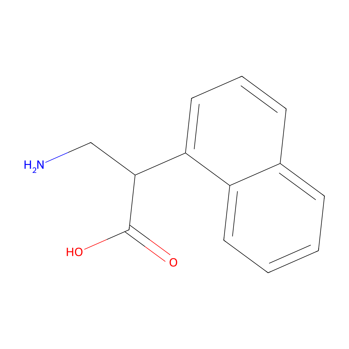3-Amino-2-(naphthalen-1-yl)propanoic acid molecular structure, CAS 100393-37-1