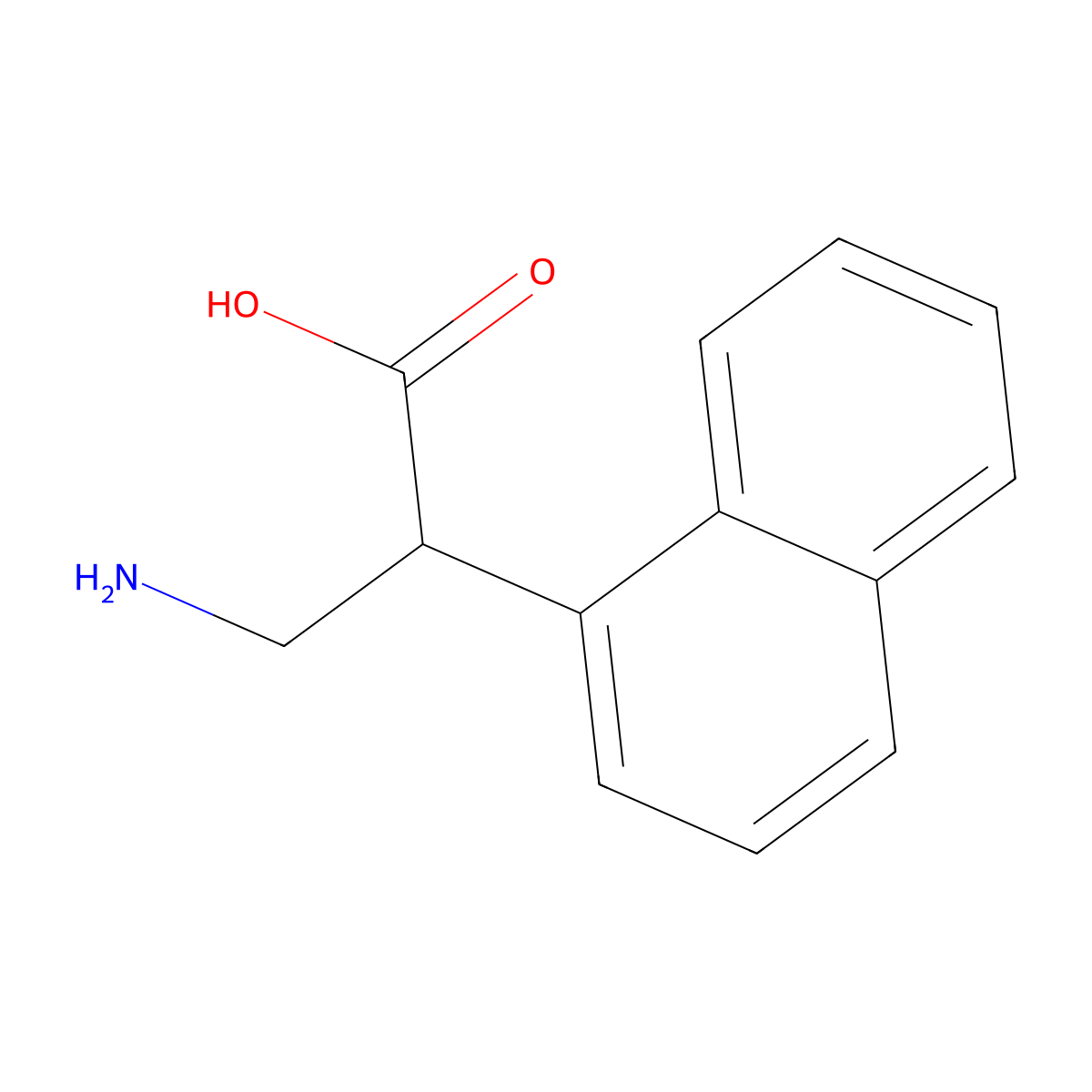 3-Amino-2-(naphthalen-1-yl)propanoic acid molecular structure, CAS 100393-37-1