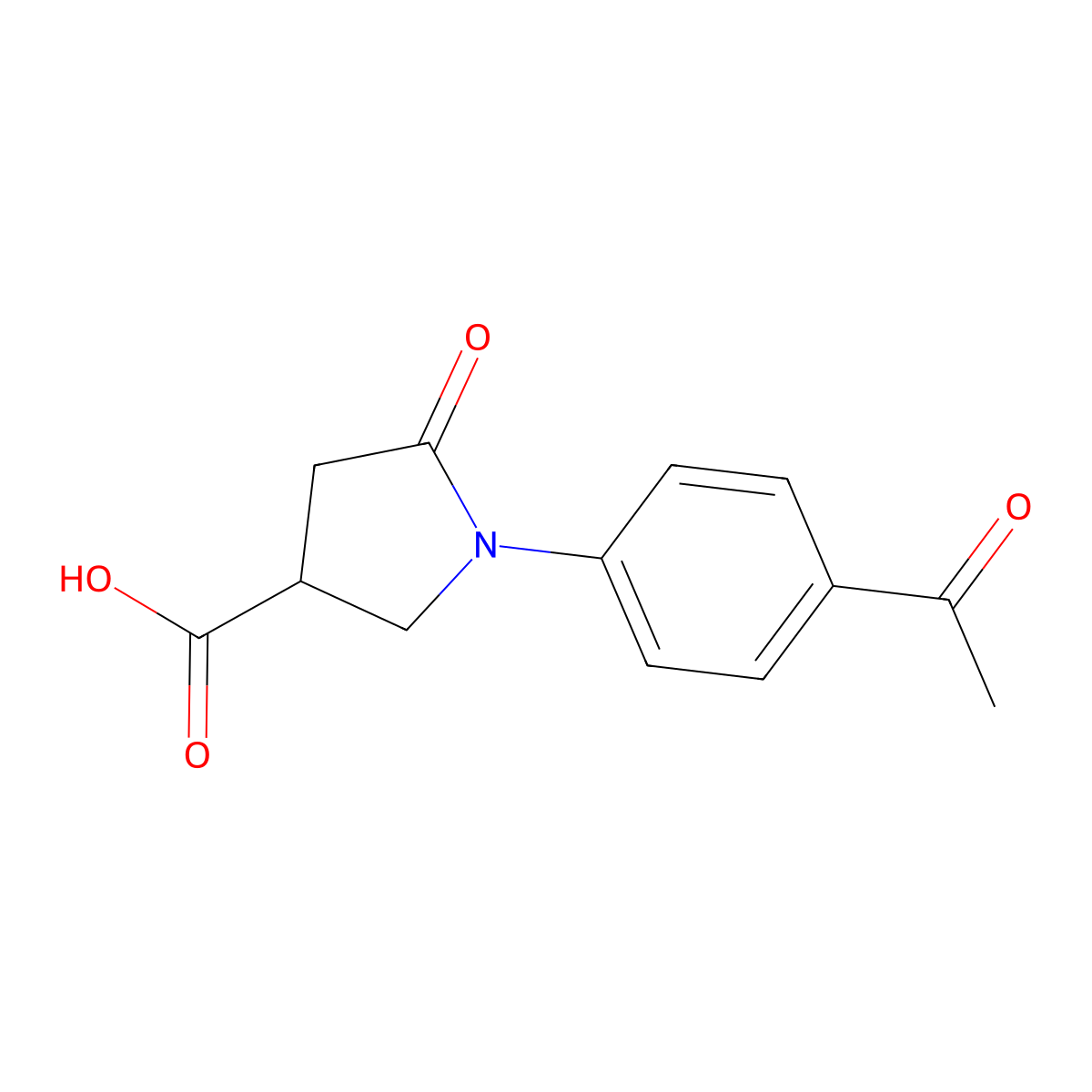 1-(4-Acetylphenyl)-5-Oxo-3-Pyrrolidinecarboxylic Acid molecular structure, CAS 100394-11-4