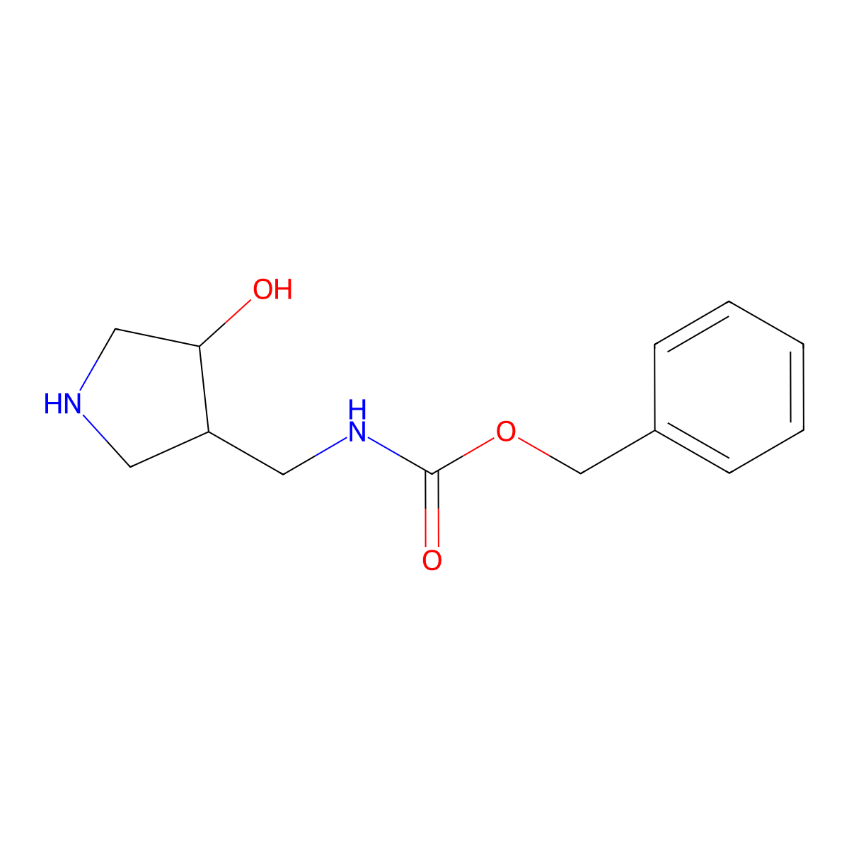benzyl N-[[(3S,4R)-4-hydroxypyrrolidin-3-yl]methyl]carbamate molecular structure, CAS 1003945-04-7