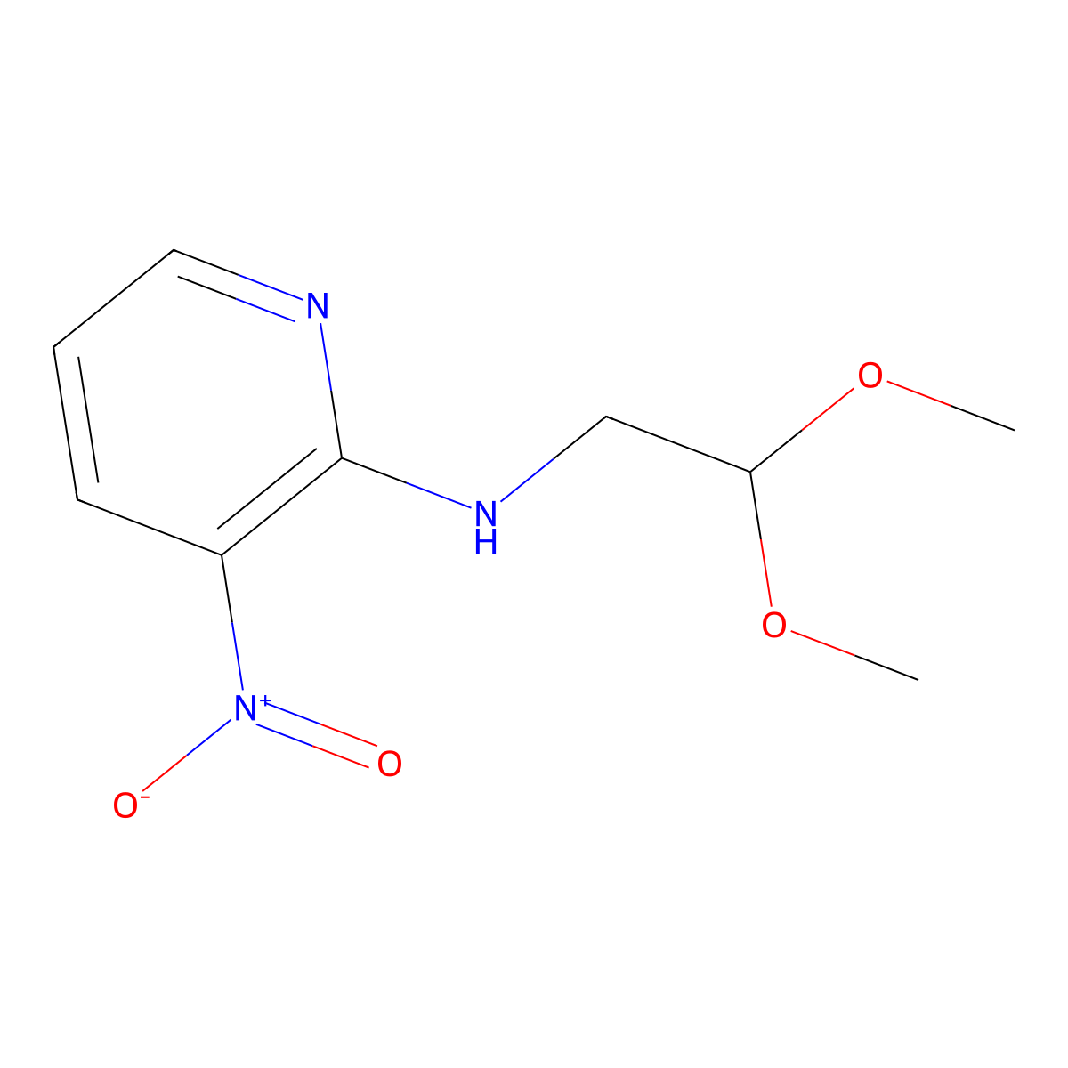 N-(2,2-Dimethoxyethyl)-3-nitropyridin-2-amine molecular structure, CAS 1003947-06-5