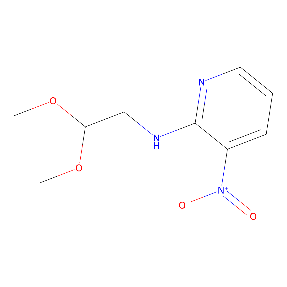 N-(2,2-Dimethoxyethyl)-3-nitropyridin-2-amine molecular structure, CAS 1003947-06-5