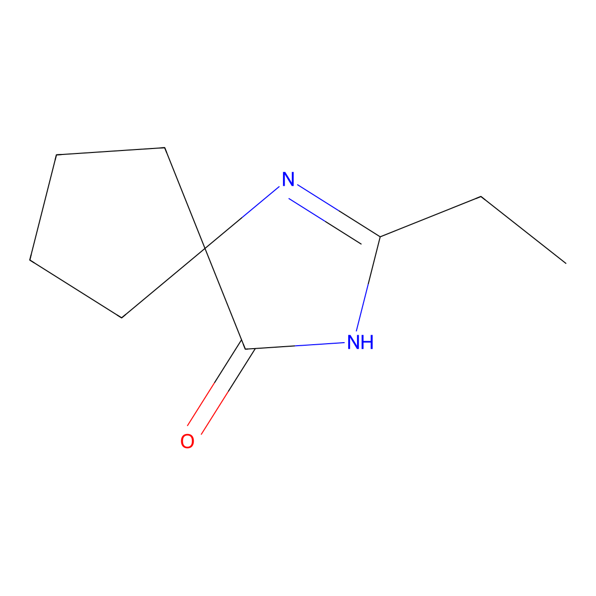 2-Ethyl-1,3-diazaspiro[4.4]non-1-en-4-one molecular structure, CAS 1003959-62-3