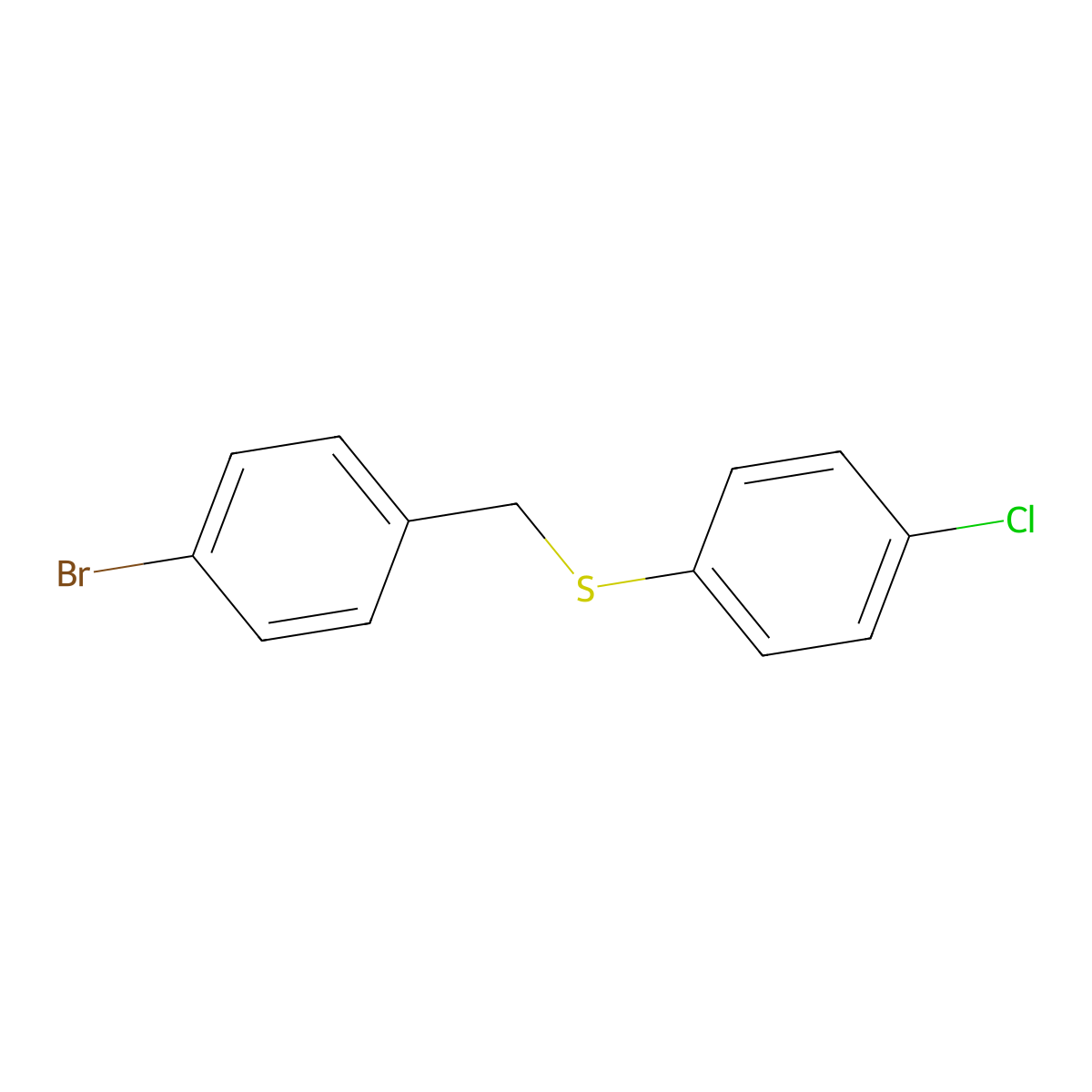 1-Bromo-4-[(4-chlorophenyl)sulfanylmethyl]benzene molecular structure, CAS 100397-85-1