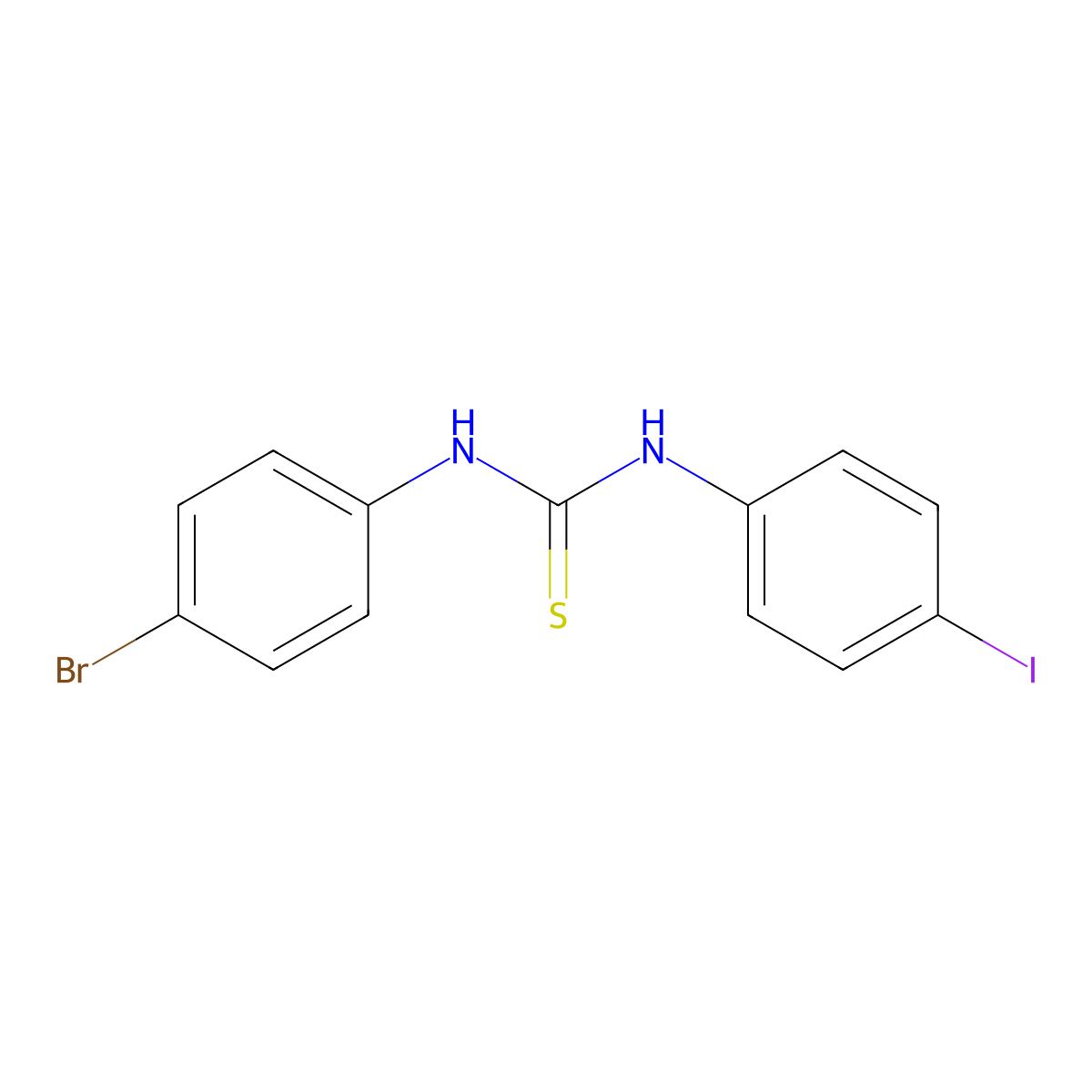 1-(4-Bromophenyl)-3-(4-iodophenyl)thiourea molecular structure, CAS 100397-89-5