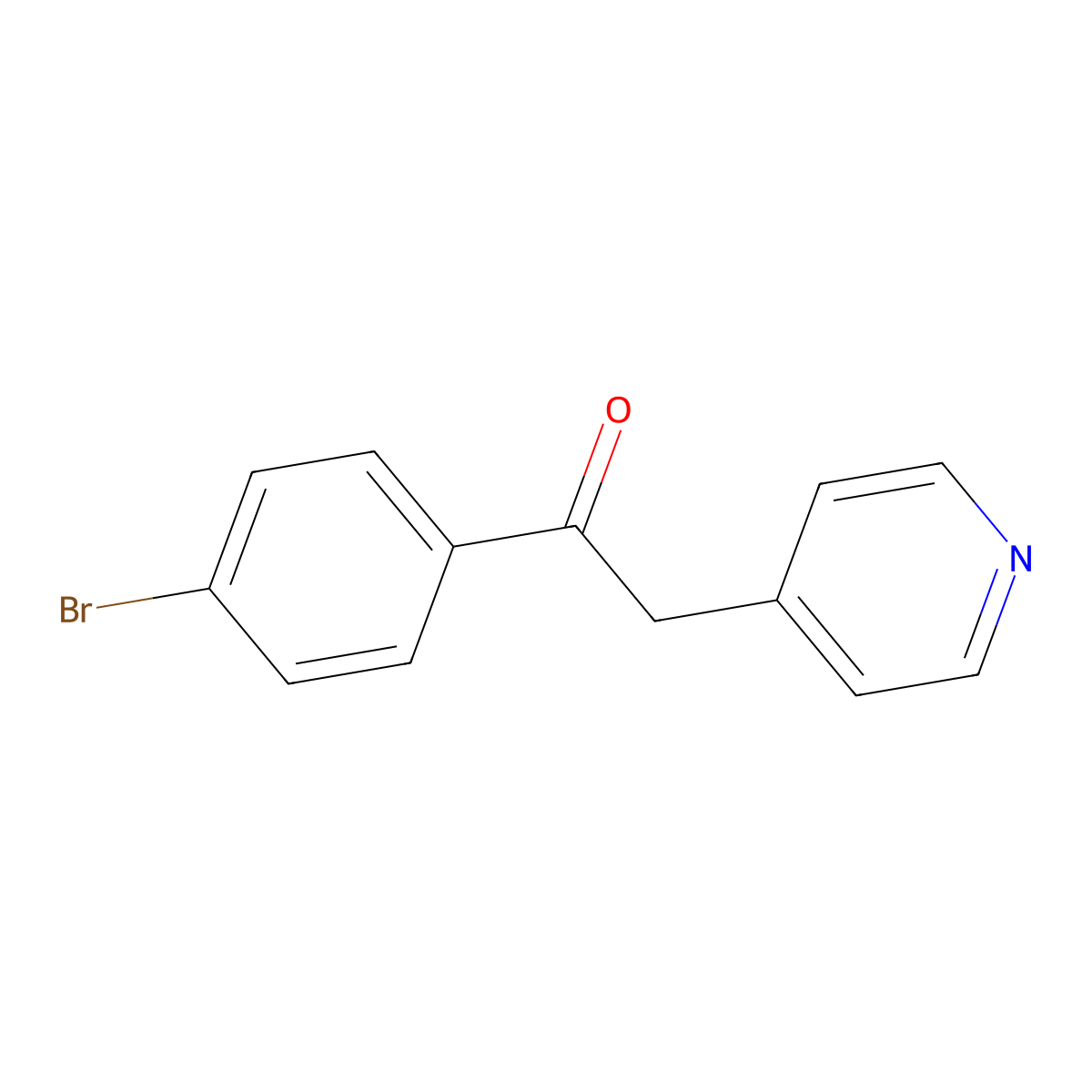 1-(4-Bromophenyl)-2-(pyridin-4-yl)ethanone molecular structure, CAS 100397-96-4