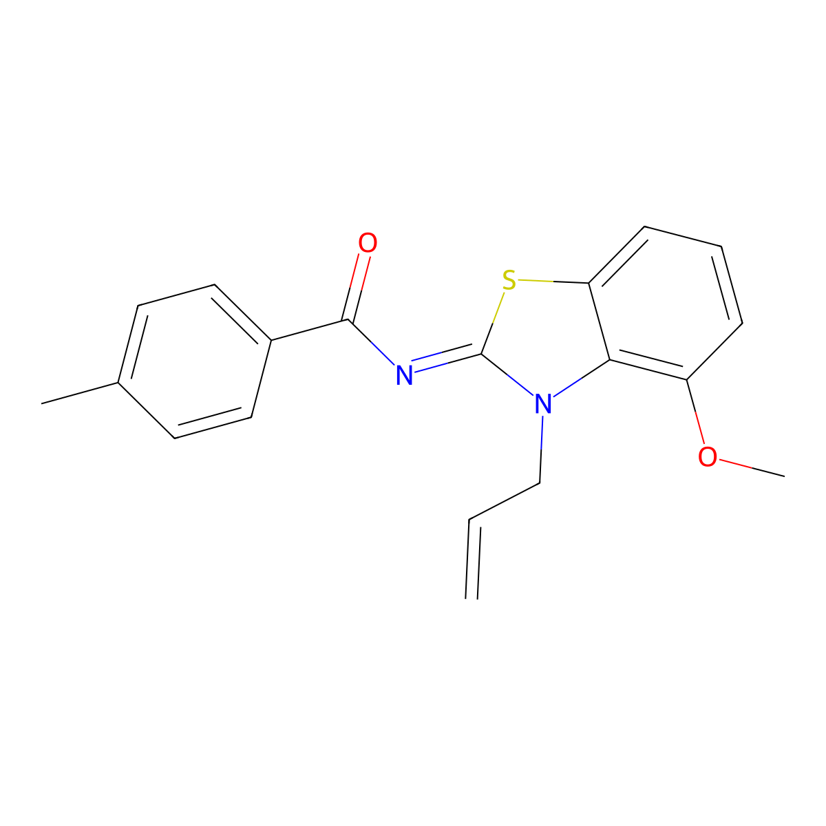 (Z)-N-(3-allyl-4-methoxybenzo[d]thiazol-2(3H)-ylidene)-4-methylbenzamide molecular structure, CAS 1003976-93-9