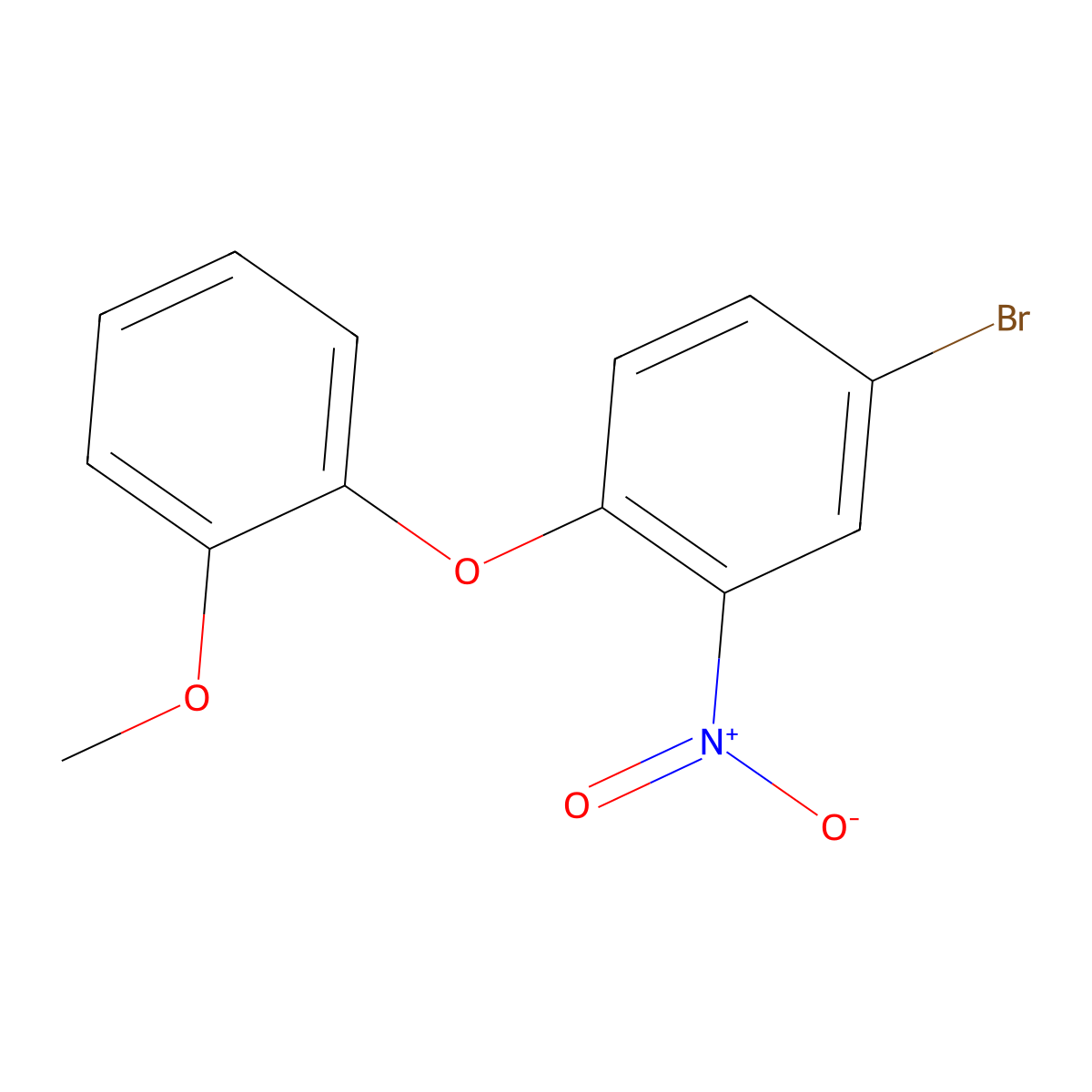4-Bromo-1-(2-methoxyphenoxy)-2-nitrobenzene molecular structure, CAS 100398-03-6