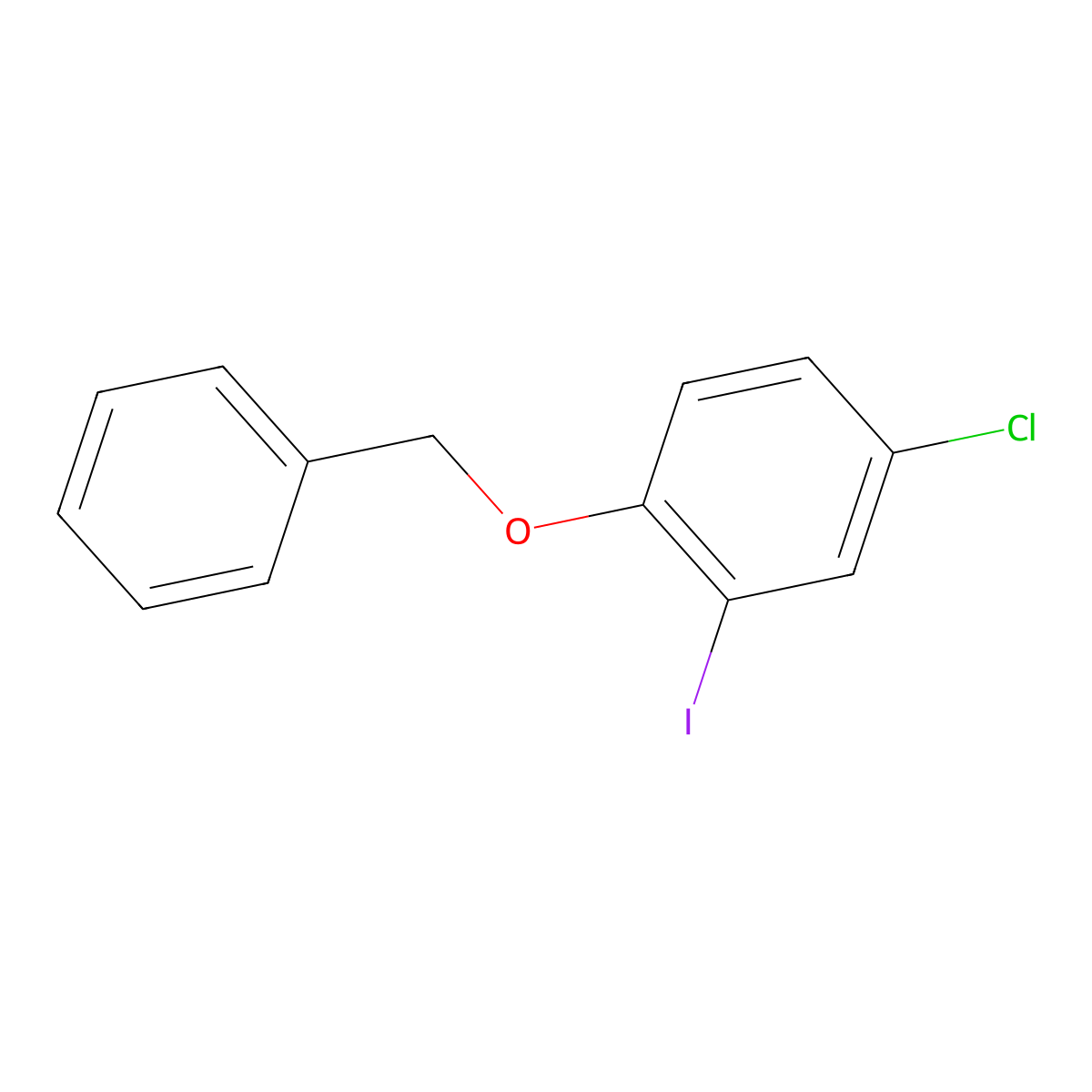 Benzene, 4-chloro-2-iodo-1-(phenylmethoxy)- molecular structure, CAS 100398-25-2