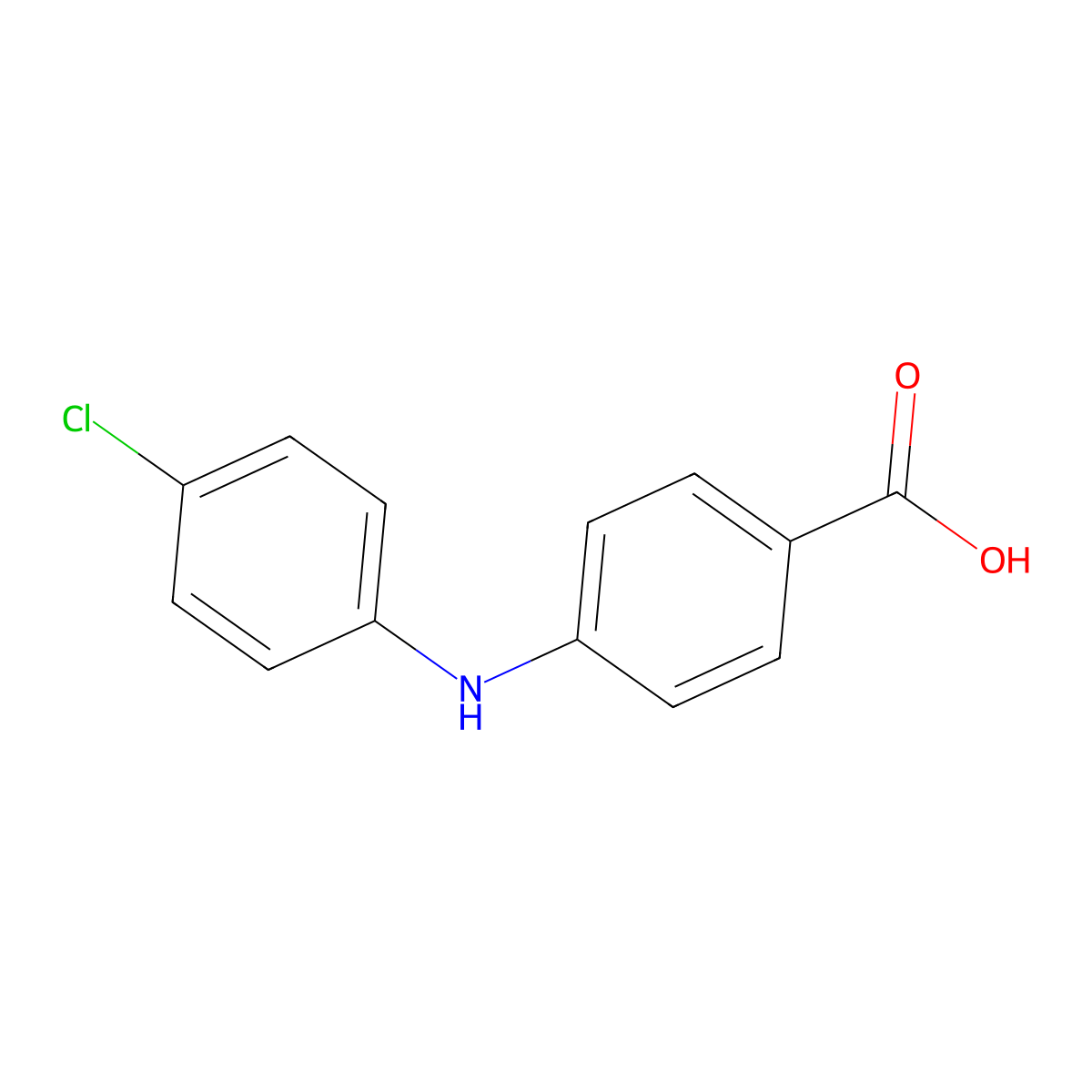 4-((4-Chlorophenyl)amino)benzoic acid molecular structure, CAS 100398-37-6