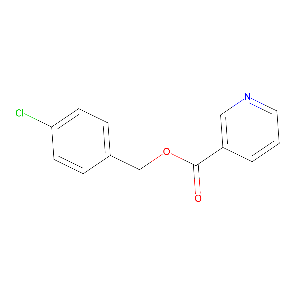 Nicotinic acid, (4-chlorophenyl)methyl ester molecular structure, CAS 100398-39-8