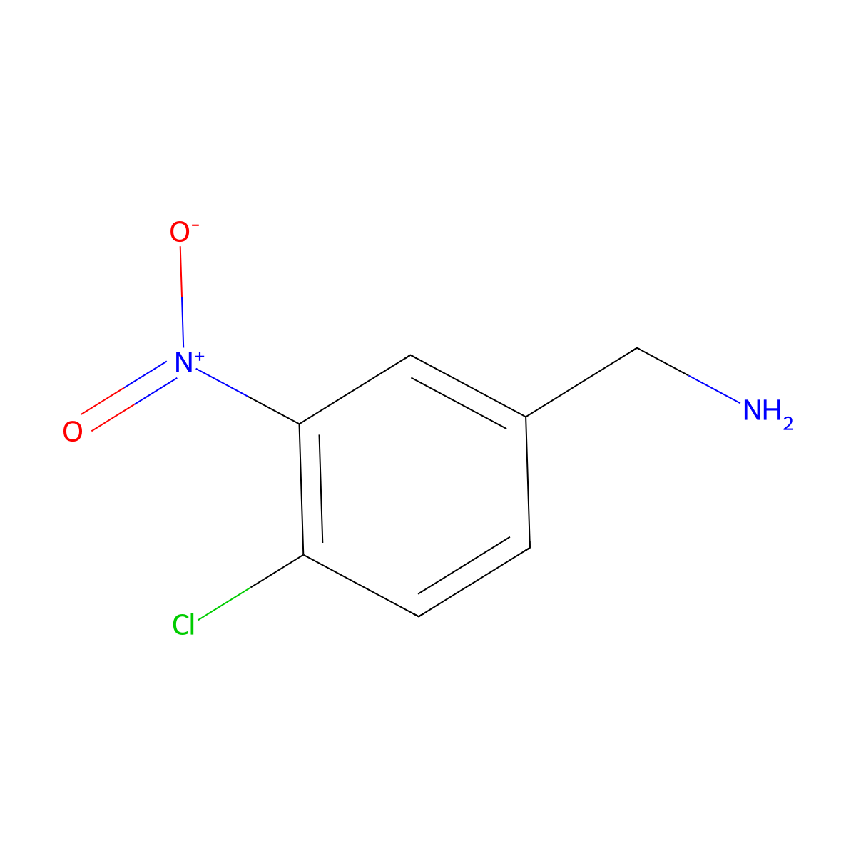 (4-Chloro-3-nitrophenyl)methanamine molecular structure, CAS 100398-63-8