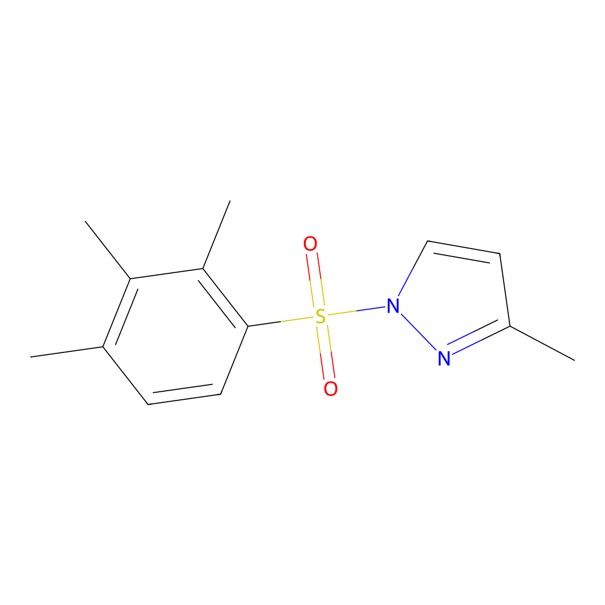 3-Methyl-1-(2,3,4-trimethylphenyl)sulfonylpyrazole molecular structure, CAS 1003987-69-6