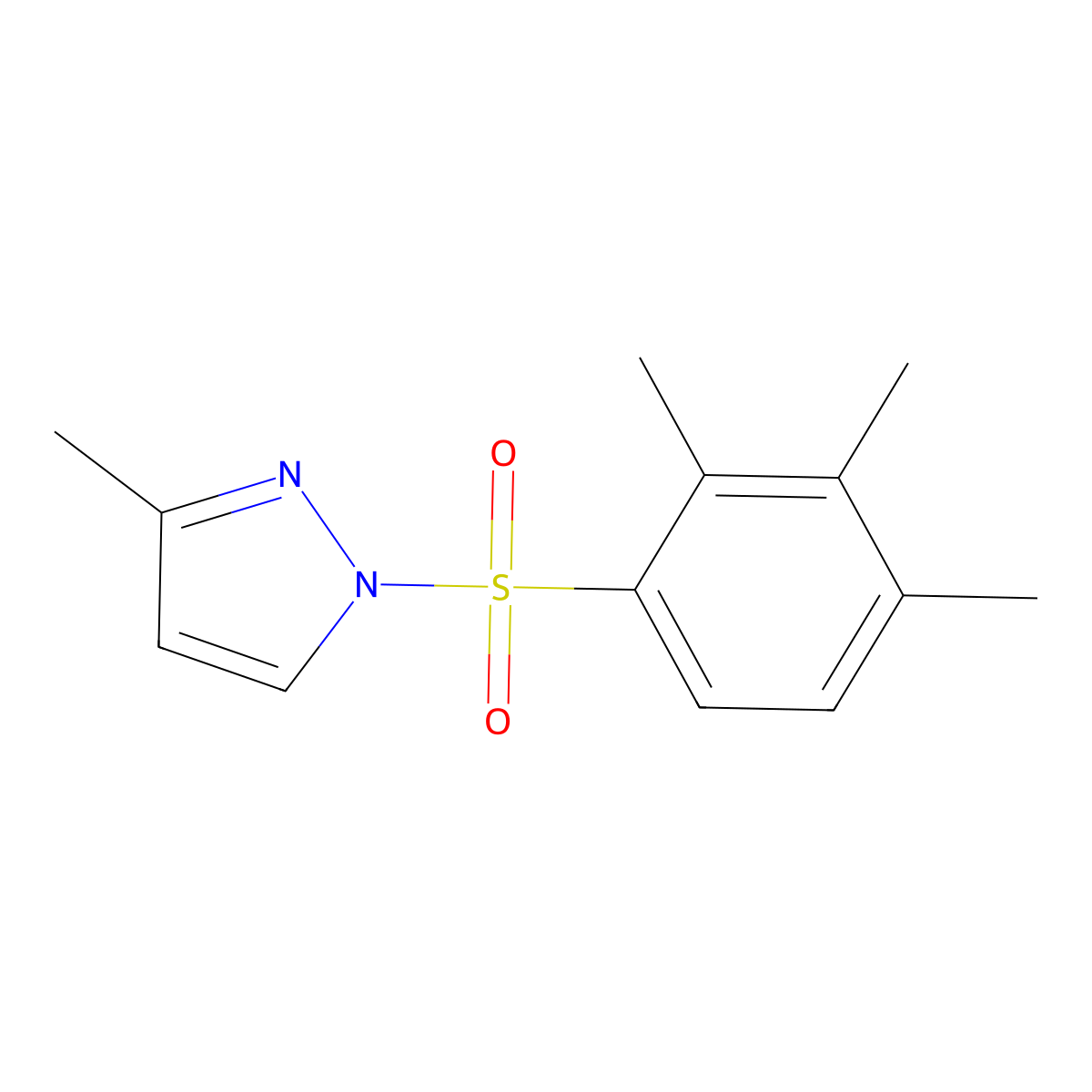 3-Methyl-1-(2,3,4-trimethylphenyl)sulfonylpyrazole molecular structure, CAS 1003987-69-6